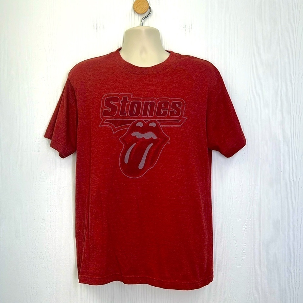 Gildan - Rolling Stones Tongue Graphic Red Short Sleeve T Short Size Large